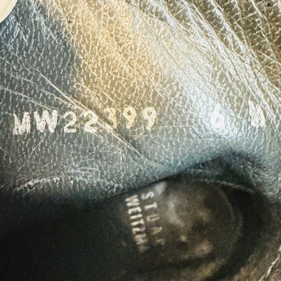 Stuart Weitzman Boots Womens 6 Black Suede Ankle Bootie Heeled Buckle Shoes - Picture 10 of 11